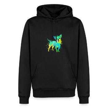 colorful splash art dog lover chihuahua - Männer Premium Bio Hoodie - Schwarz - Vorne - Nico (187cm)