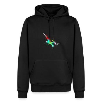 Splash art Dinosaur pterosaurs - Männer Premium Bio Hoodie - Schwarz - Vorne - Nico (187cm)