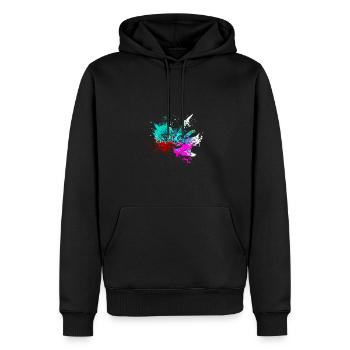 Splash art Dinosaur Triceratops head - Männer Premium Bio Hoodie - Schwarz - Vorne - Nico (187cm)