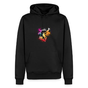 Colerfull Splash Art Farm animals cow head - Männer Premium Bio Hoodie - Schwarz - Vorne - Nico (187cm)