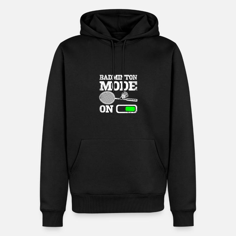 Mode Badminton sportif activé - Sweat à capuche Premium bio Homme - noir