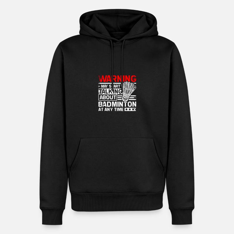 Commencez à parler de badminton - Sweat à capuche Premium bio Homme - noir