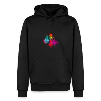 Colorful Splash Art Farm animaux Tête de cheval - Sweat à capuche Premium bio Homme - noir - Devant - Nico (187cm)