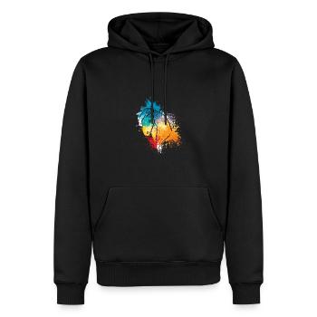 Animaux colorés Splash Art Farm tête de poney - Sweat à capuche Premium bio Homme - noir - Devant - Nico (187cm)