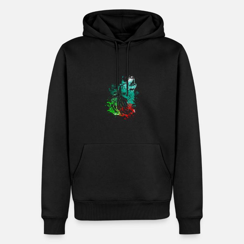 Splash Art Heulender Wolf - Männer Premium Bio Hoodie - Schwarz