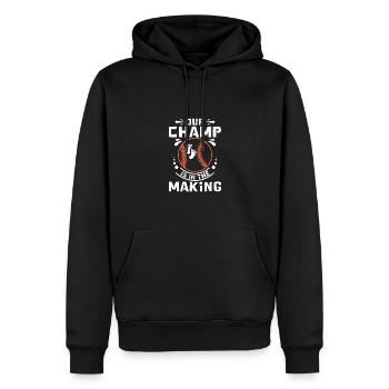 Pregnancy Baseball Our champ is in the making - Männer Premium Bio Hoodie - Schwarz - Vorne - Nico (187cm)