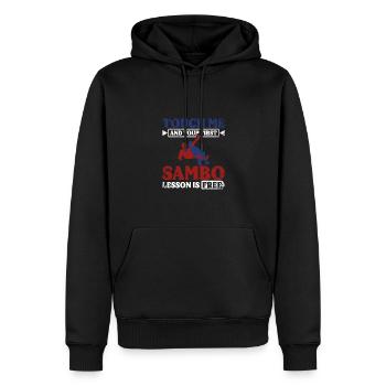 Touchez-moi et votre première leçon de sambo est gratuite - Sweat à capuche Premium bio Homme - noir - Devant - Nico (187cm)