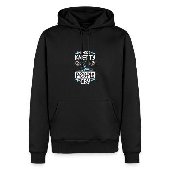 I make knotty people cry Massage therapists - Männer Premium Bio Hoodie - Schwarz - Vorne - Nico (187cm)