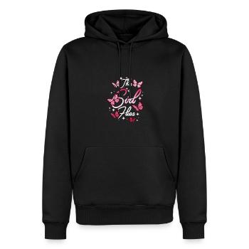 This girl flies like a Butterfly - Männer Premium Bio Hoodie - Schwarz - Vorne - Nico (187cm)