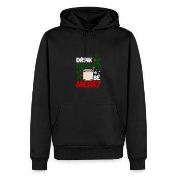Puerto Rico Christmas Drink coquito be berry - Men’s Premium Organic Hoodie - black - Front - Nico (187cm)