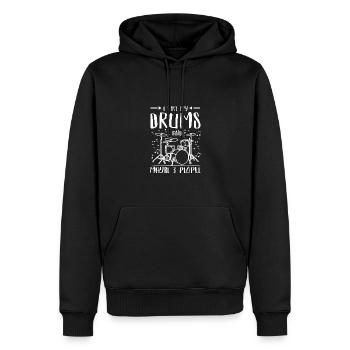 J’aime ma batterie et peut-être 3 personnes - Sweat à capuche Premium bio Homme - noir - Devant - Nico (187cm)