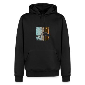 Retro Vintage Drawing - Männer Premium Bio Hoodie - Schwarz - Vorne - Nico (187cm)