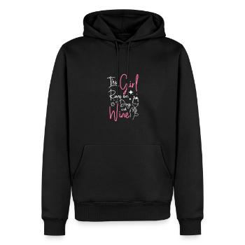 This girl runs on dogs and wine - Männer Premium Bio Hoodie - Schwarz - Vorne - Nico (187cm)