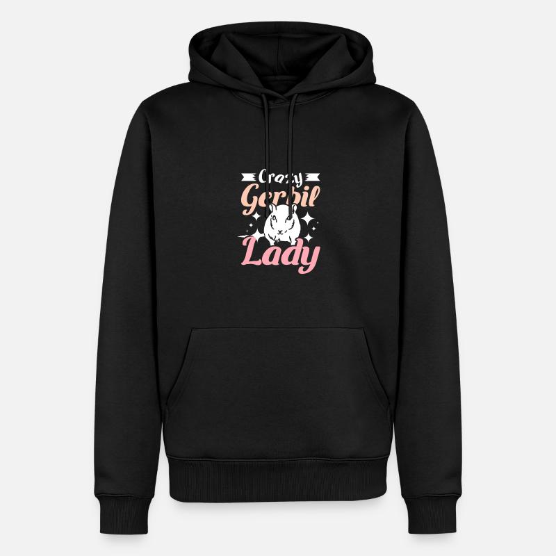Dame folle de gerbilles - Sweat à capuche Premium bio Homme - noir