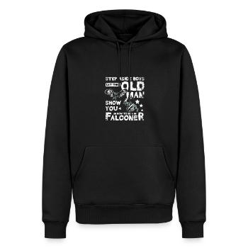 Let this old man show you how to be a Falconer - Men’s Premium Organic Hoodie - black - Front - Nico (187cm)