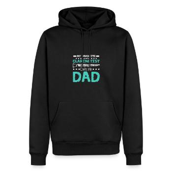Fathers day My favorite clarinetist calls me dad - Männer Premium Bio Hoodie - Schwarz - Vorne - Nico (187cm)