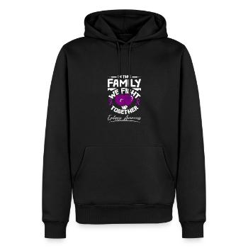 In this family we fight together - Männer Premium Bio Hoodie - Schwarz - Vorne - Nico (187cm)