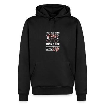 The only thing hotter than a cop is a cop's wife - Men’s Premium Organic Hoodie - black - Front - Nico (187cm)