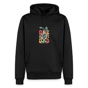 Papa lapin, papa de Pâques, un papa houblonné - Sweat à capuche Premium bio Homme - noir - Devant - Nico (187cm)
