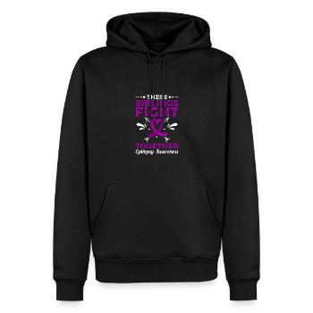These siblings fight together, epilepsy awareness - Männer Premium Bio Hoodie - Schwarz - Vorne - Nico (187cm)