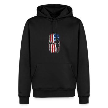 Usa American flag Mail lady - Männer Premium Bio Hoodie - Schwarz - Vorne - Nico (187cm)
