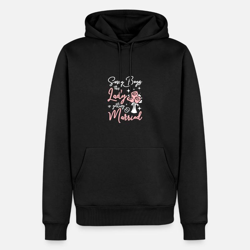 Team Bride This lady Is Getting Married - Männer Premium Bio Hoodie - Schwarz