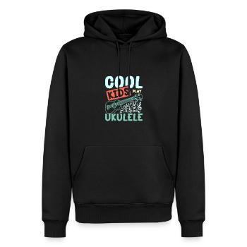 children Cool kids play Ukulele - Men’s Premium Organic Hoodie - black - Front - Nico (187cm)