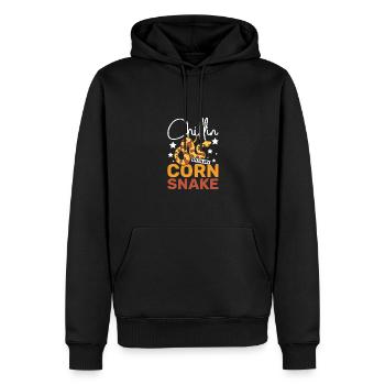 Chillin avec mon serpent des blés - Sweat à capuche Premium bio Homme - noir - Devant - Nico (187cm)