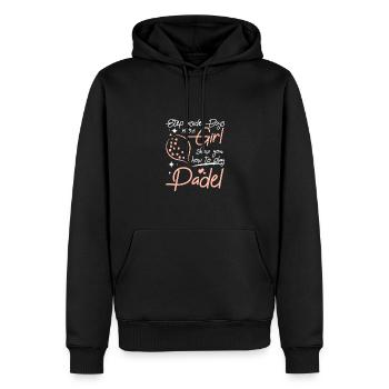 Laissez cette fille vous montrer comment jouer au padel - Sweat à capuche Premium bio Homme - noir - Devant - Nico (187cm)