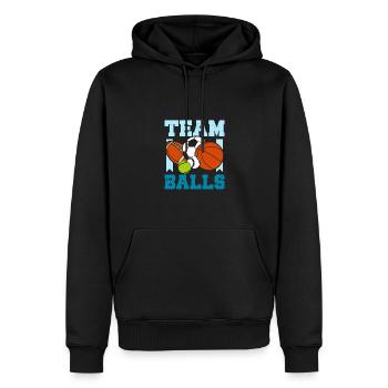 Gender Reveal Team boy team balls - Männer Premium Bio Hoodie - Schwarz - Vorne - Nico (187cm)