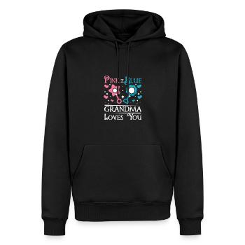 Pink or blue grandma loves you - Männer Premium Bio Hoodie - Schwarz - Vorne - Nico (187cm)