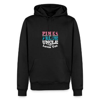 Pink or blue uncle loves you - Männer Premium Bio Hoodie - Schwarz - Vorne - Nico (187cm)