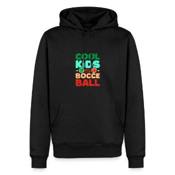 Les enfants cool jouent à la pétanque - Sweat à capuche Premium bio Homme - noir - Devant - Nico (187cm)