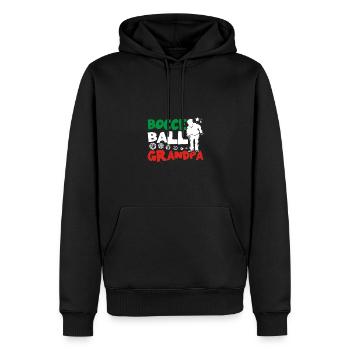 Papa Gramps Pétanque balle grand-père - Sweat à capuche Premium bio Homme - noir - Devant - Nico (187cm)