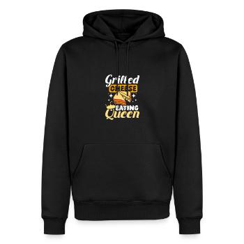 Reine mangeuse de fromage grillé - Sweat à capuche Premium bio Homme - noir - Devant - Nico (187cm)
