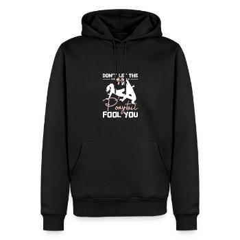 Ne laisse pas la queue de cheval te tromper Capoeira - Sweat à capuche Premium bio Homme - noir - Devant - Nico (187cm)