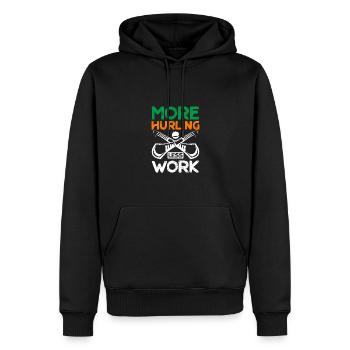 More Hurling Less Work - Männer Premium Bio Hoodie - Schwarz - Vorne - Nico (187cm)