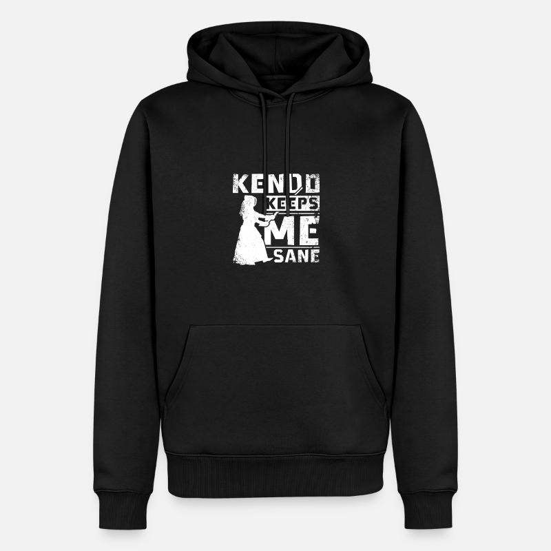 Kendo keeps me sane - Männer Premium Bio Hoodie - Schwarz