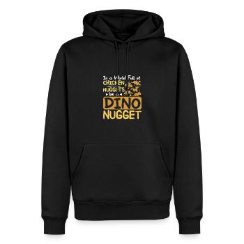Dans le monde plein de nuggets de poulet être une pépite de dinosaure - Sweat à capuche Premium bio Homme - noir - Devant - Nico (187cm)
