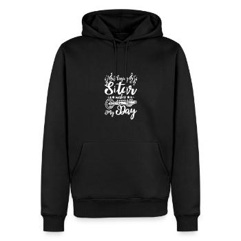 Jouer du Sitar fait ma journée - Sweat à capuche Premium bio Homme - noir - Devant - Nico (187cm)
