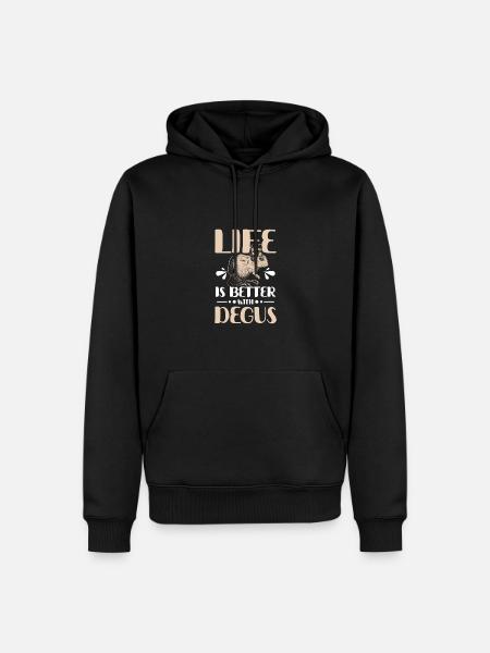 Life is better with degus - Männer Premium Bio Hoodie - Schwarz