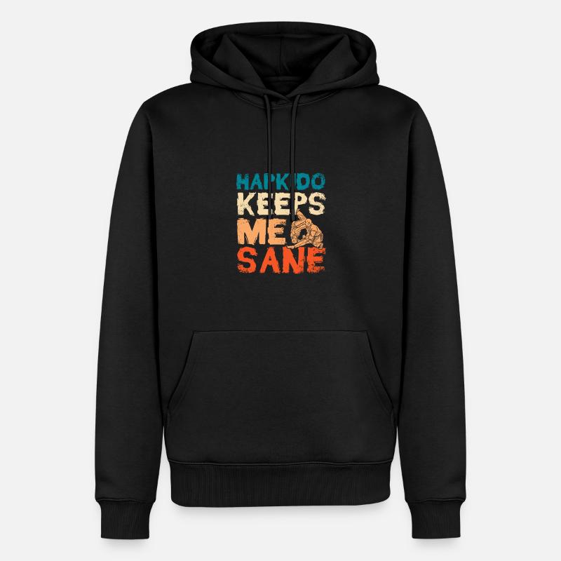 Hapkido keeps me sane - Männer Premium Bio Hoodie - Schwarz