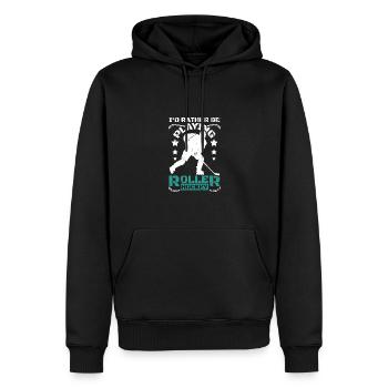 I'd rather be playing roller hockey - Männer Premium Bio Hoodie - Schwarz - Vorne - Nico (187cm)