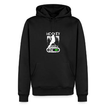 Roller hockey mode on - Männer Premium Bio Hoodie - Schwarz - Vorne - Nico (187cm)