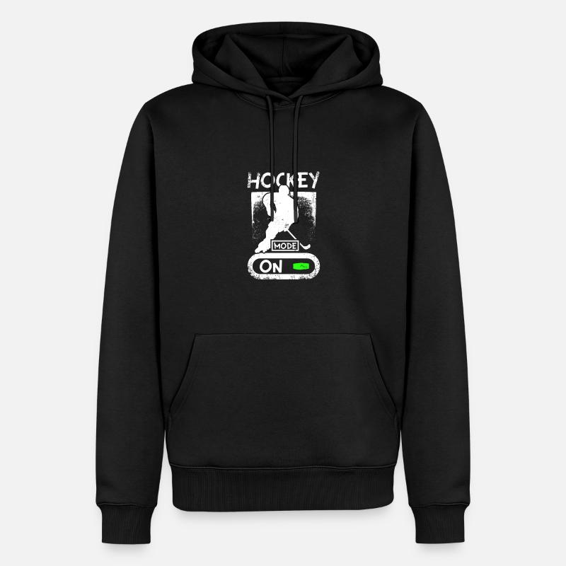 Roller hockey mode on - Männer Premium Bio Hoodie - Schwarz