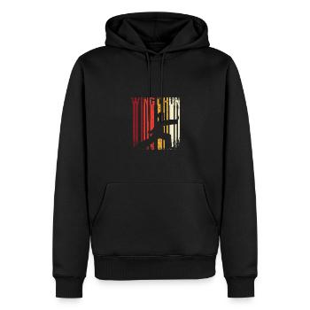 Rétro Vintage Wing chun - Sweat à capuche Premium bio Homme - noir - Devant - Nico (187cm)