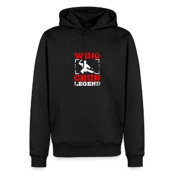Légende du Wing chun - Sweat à capuche Premium bio Homme - noir - Devant - Nico (187cm)