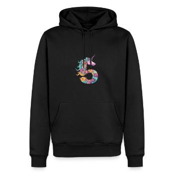 Einhorn 5. Geburtstag - Männer Premium Bio Hoodie - Schwarz - Vorne - Nico (187cm)