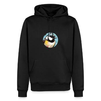 Meise - Männer Premium Bio Hoodie - Schwarz - Vorne - Nico (187cm)