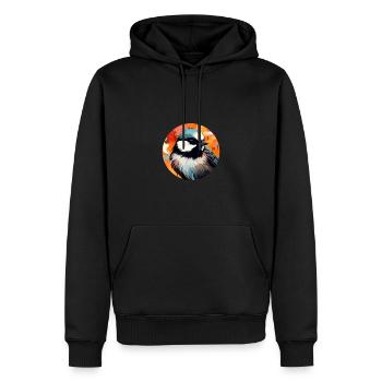 Meise - Männer Premium Bio Hoodie - Schwarz - Vorne - Nico (187cm)